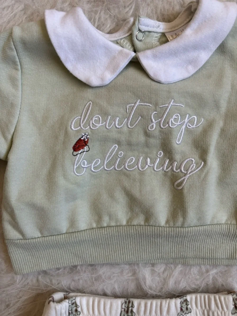 Lila & Jack Festive “Don’t Stop Believing” Baby girl Cozy Set